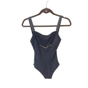 Paladini Couture Navy Print One Piece Swimsuit Fits size Small